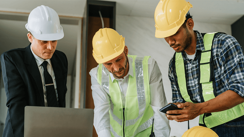 Contractors Estimating The Cost Of The Excavation